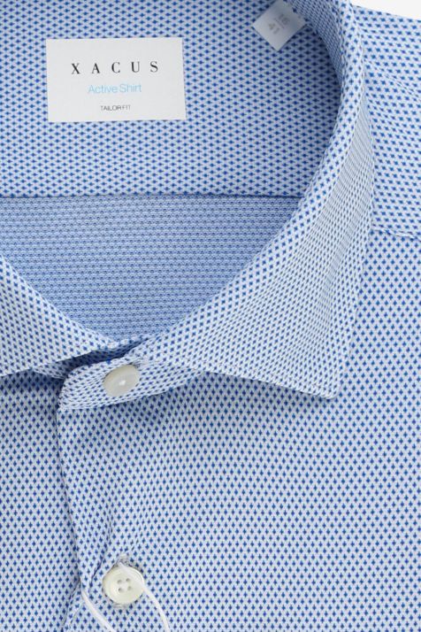 Camicia Uomo Xacus Regular Micro disegno 86% poliammide 14% elastan  collo Francese Manica lunga