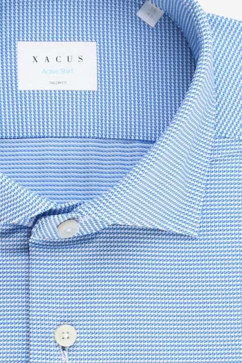 Camicia Uomo Xacus Regular Micro disegno 86% poliammide 14% elastan  collo Francese Manica lunga