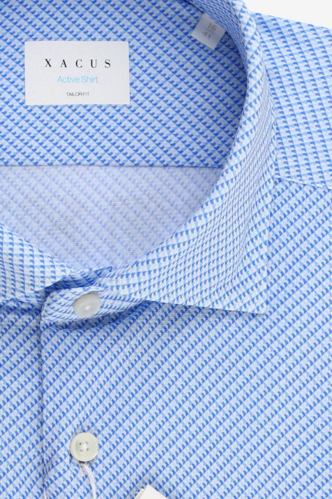 Camicia Uomo Xacus Regular Micro disegno 86% poliammide 14% elastan collo Francese Manica lunga