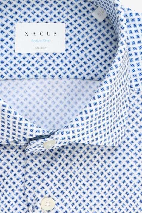Camicia Uomo Xacus Regular Micro disegno 86% poliammide 14% elastan  collo Francese Manica lunga
