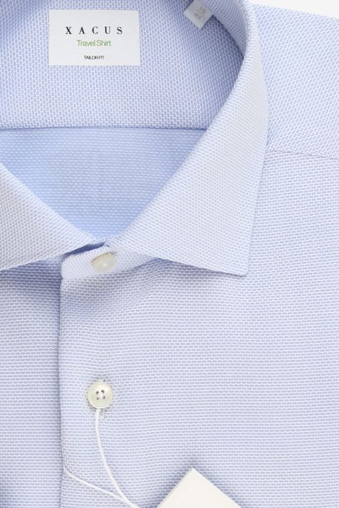 Camicia Uomo Xacus Regular No Stiro Micro disegno 100% cotone collo Francese Manica lunga