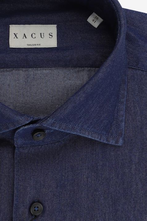 Camicia Uomo Xacus Regular Tinta unita 65% cotone 35% lyocell collo Francese Manica lunga