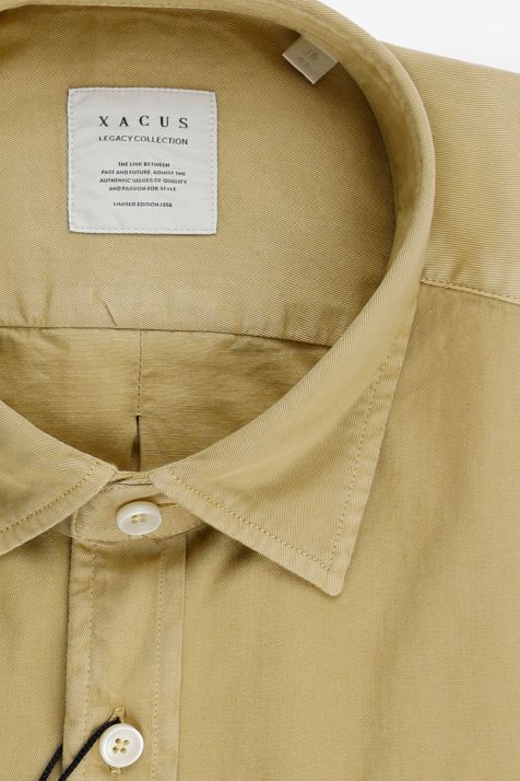 Camicia Uomo Xacus Regular Tinta unita 100% cotone collo Italiano Manica lunga