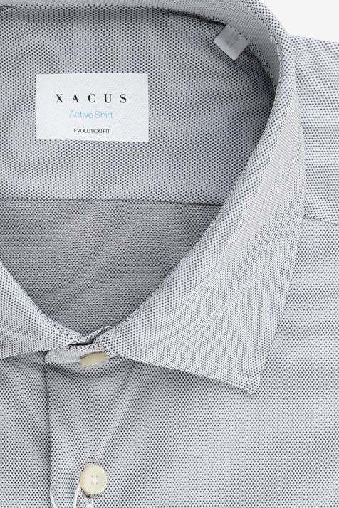 Camicia Uomo Xacus Classic Micro disegno 87% poliammide 13% elastan collo Francese Manica lunga