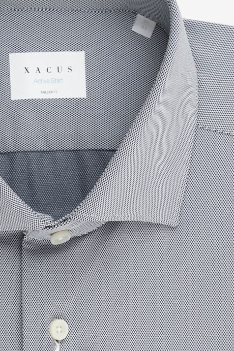 Camicia Uomo Xacus Regular Micro disegno 87% poliammide 13% elastan collo Francese Manica lunga
