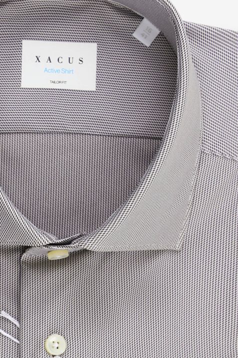 Camicia Uomo Xacus Regular Micro disegno 85% poliammide 15% elastam collo Francese Manica lunga