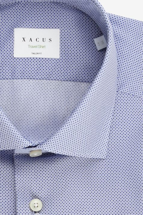 Camicia Uomo Xacus Regular No Stiro Micro disegno 100% cotone collo Francese Manica lunga