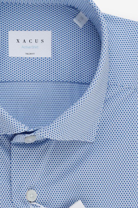 Camicia Uomo Xacus Regular Micro disegno 87% poliammide 13% elastan collo Francese Manica lunga