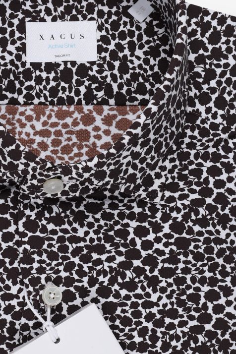 Camicia Uomo Xacus Regular Fantasia 86% poliammide 14% elastan  collo Francese Manica lunga
