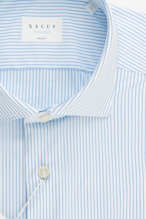 Camicia Uomo Xacus Regular Righe 85% poliammide 15% elastam collo Francese Manica lunga