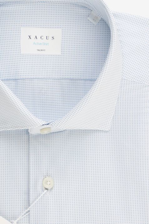 Camicia Uomo Xacus Regular Micro disegno 85% poliammide 15% elastam collo Francese Manica lunga