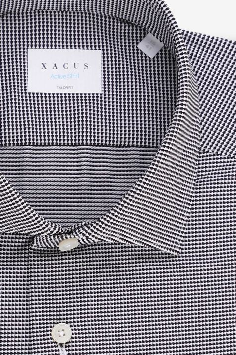 Camicia Uomo Xacus Regular Micro disegno 89% poliammide 11% elastan collo Francese Manica lunga