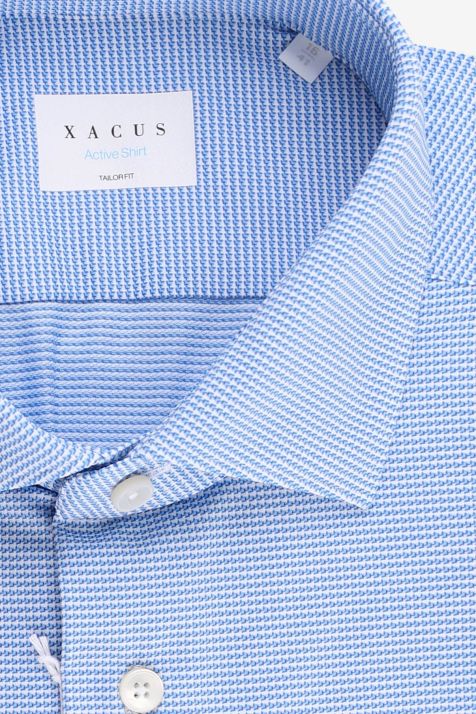Camicia Uomo Xacus Regular Micro disegno 87% poliammide 13% elastan collo Francese Manica lunga