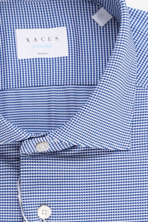 Camicia Uomo Xacus Regular Micro disegno 87% poliammide 13% elastan collo Francese Manica lunga
