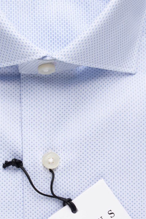 Camicia Uomo Xacus Regular Micro disegno 100% cotone collo Francese Manica lunga