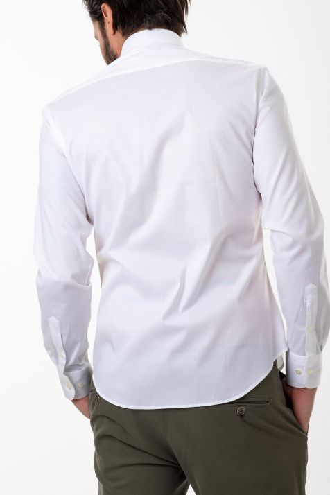 Camicia Uomo Aplomb Slim Tinta unita 97% cotone 3% elastan collo Francese Manica lunga