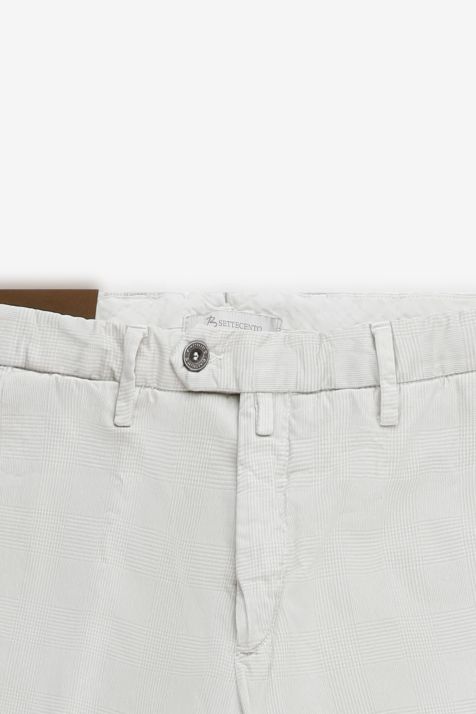 Pantalone Uomo B-Settecento Chino Slim Quadri 98% Lana  2% el