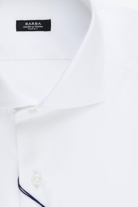 Camicia Uomo Barba Regular Tinta unita 100% cotone collo Francese Manica lunga