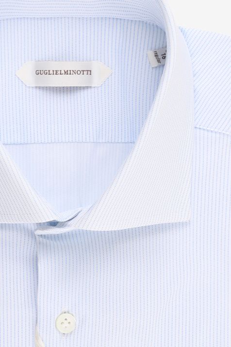 Camicia Uomo Guglielminotti Regular Righe 74% poliammide 26% ea collo Francese Manica lunga