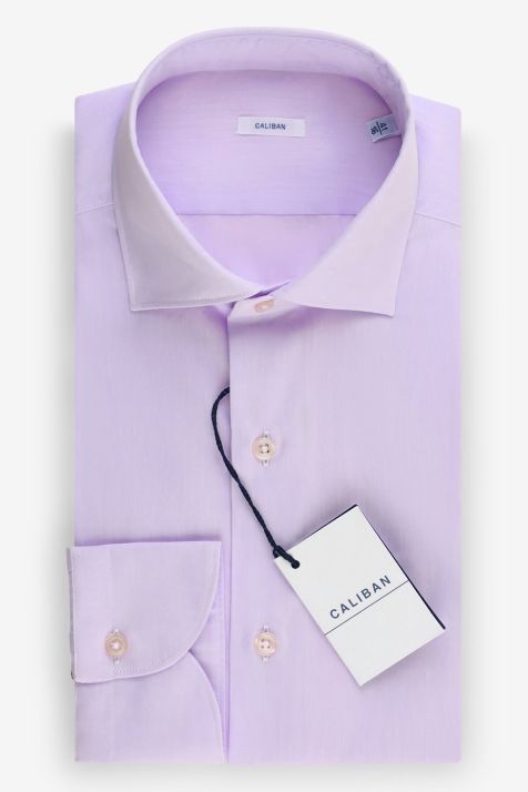 Camicia Uomo Caliban Regular Tinta unita 100% cotone collo Francese Manica lunga