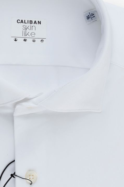 Camicia Uomo Caliban Regular Tinta unita 85% poliammide 15% elastam collo Francese Manica lunga