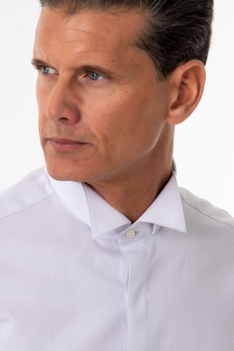 Camicia Uomo Ingram Slim Tinta unita 100% cotone collo Cerimonia Manica lunga