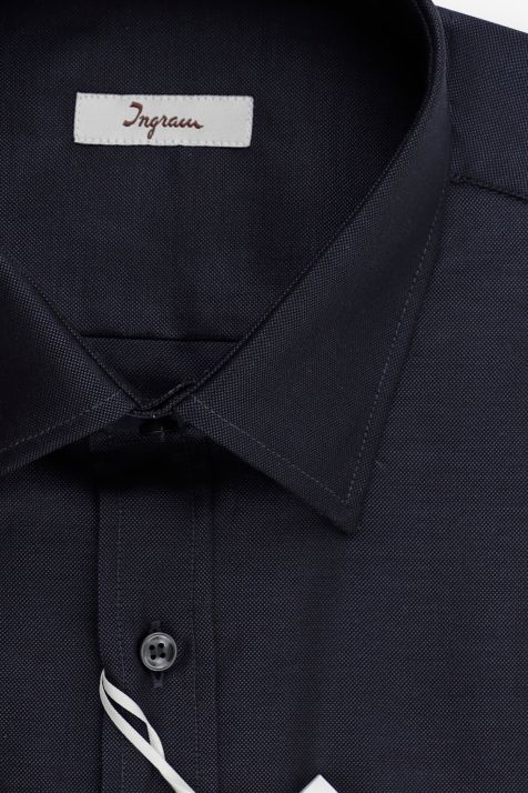 Camicia Uomo Ingram Classic Tinta unita 100% cotone collo Italiano Manica lunga