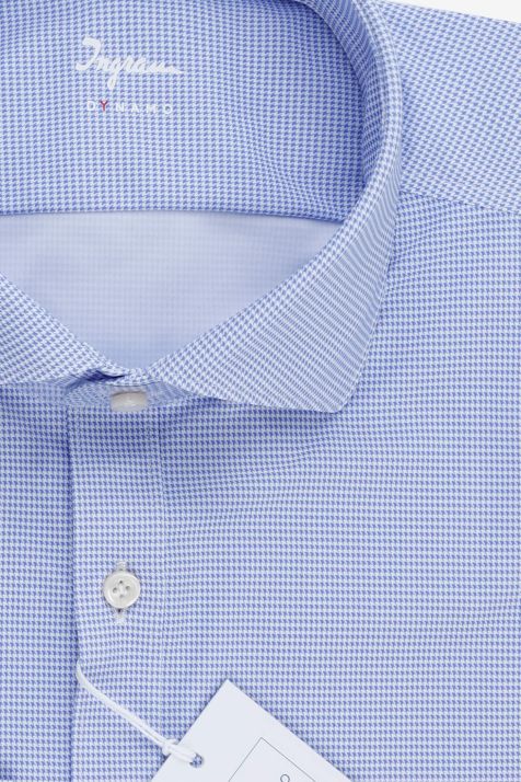 Camicia Uomo Ingram Slim Micro disegno 76% nylon 24%  elastan collo Francese Manica lunga