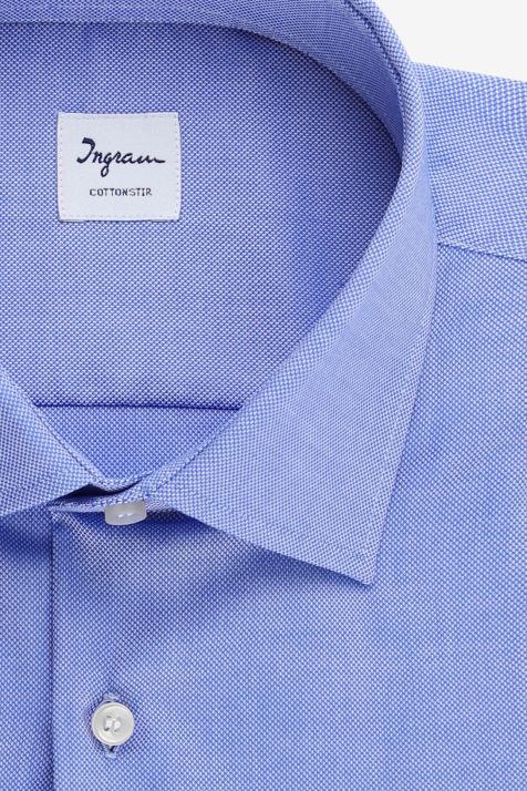 Camicia Uomo Ingram Classic No Stiro Tinta unita 100% cotone collo Francese Manica lunga
