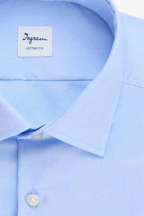 Camicia Uomo Ingram Regular No Stiro Tinta unita 100% cotone collo Francese Manica lunga