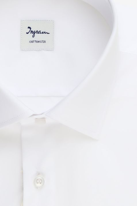 Camicia Uomo Ingram Classic No Stiro Tinta unita 100% cotone collo Francese Manica lunga