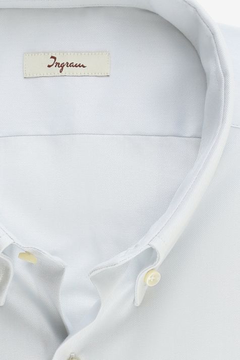 Camicia Uomo Ingram Slim Tinta unita 100% cotone collo Button down Manica lunga
