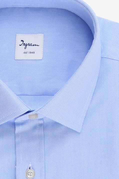 Camicia Uomo Ingram Classic Tinta unita 100% cotone collo Italiano Manica lunga
