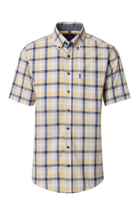 Camicia Uomo Casamoda Classic Quadri collo Button down Manica corta