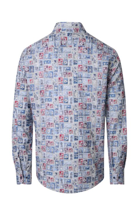 Camicia Uomo Casamoda Classic Fantasia collo Italiano Manica lunga
