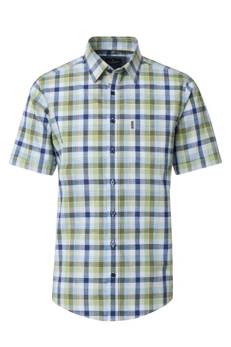Camicia Uomo Casamoda Classic Quadri collo Italiano Manica corta