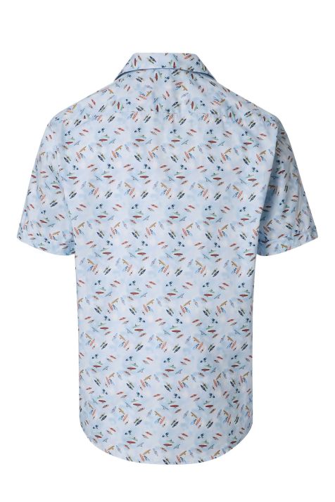 Camicia Uomo Casamoda Classic Fantasia collo Italiano Manica corta