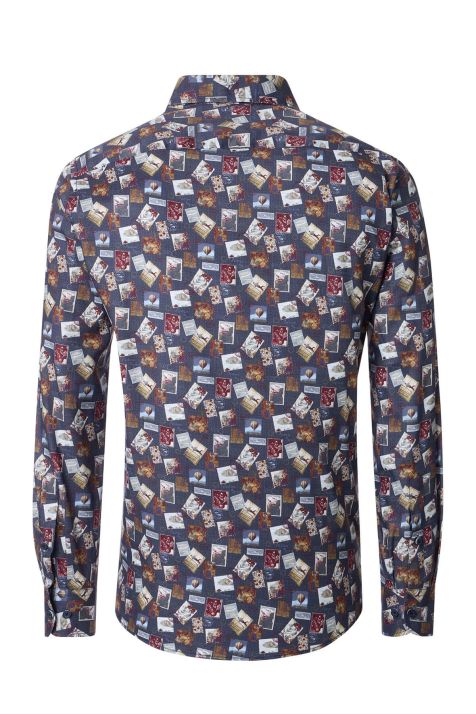 Camicia Uomo Casamoda Classic Fantasia collo Italiano Manica lunga