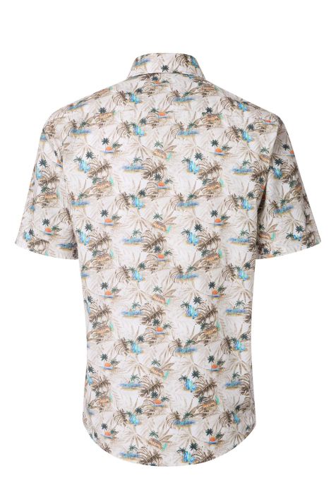 Camicia Uomo Casamoda Classic Fantasia collo Button down Manica corta