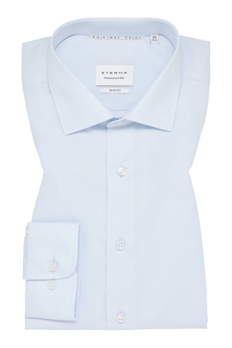 Camicia Uomo Eterna Slim No Stiro Manica lunga