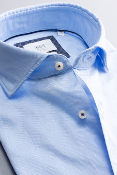 Camicia Uomo Eterna Classic collo Francese Manica lunga