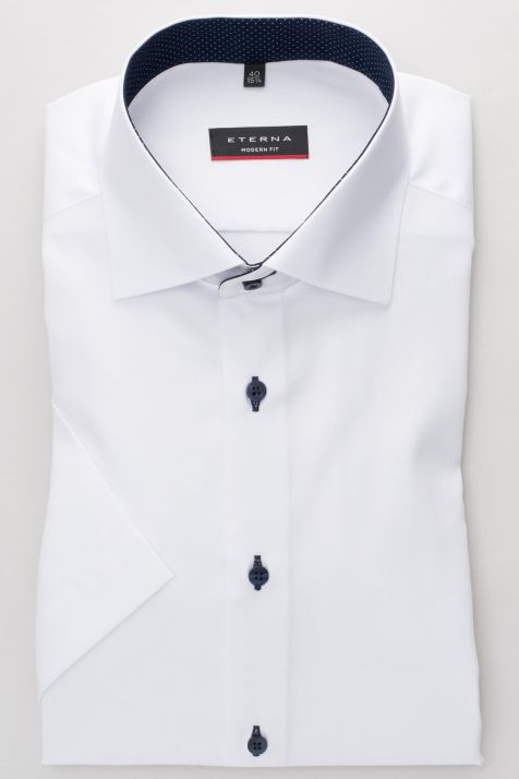 Camicia Uomo Eterna Classic No Stiro collo Italiano Manica corta
