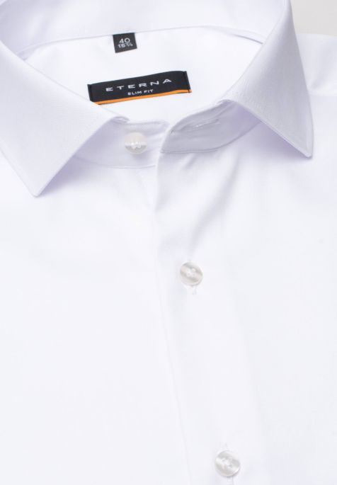 Camicia Uomo Eterna Slim No Stiro collo Francese Manica lunga
