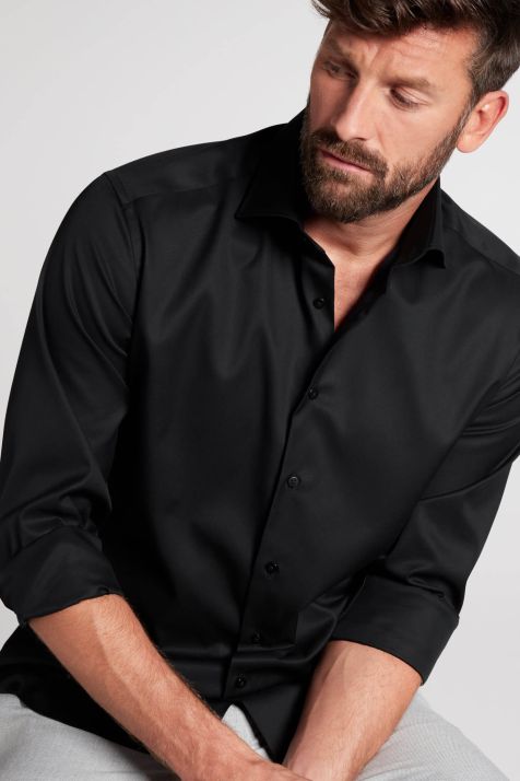 Camicia Uomo Eterna Classic No Stiro collo Italiano Manica lunga
