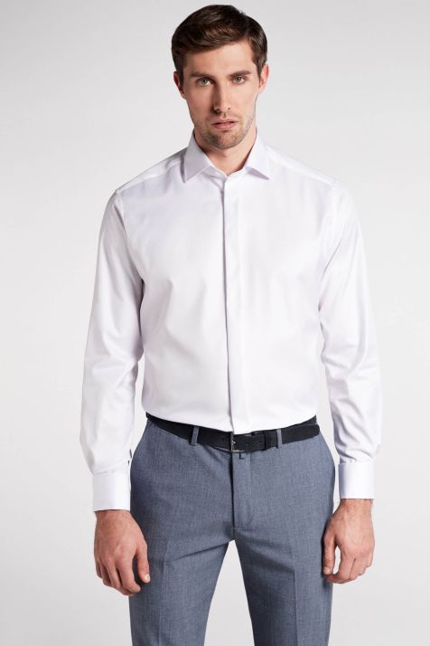 Camicia Uomo Eterna Classic No Stiro collo Italiano Manica lunga