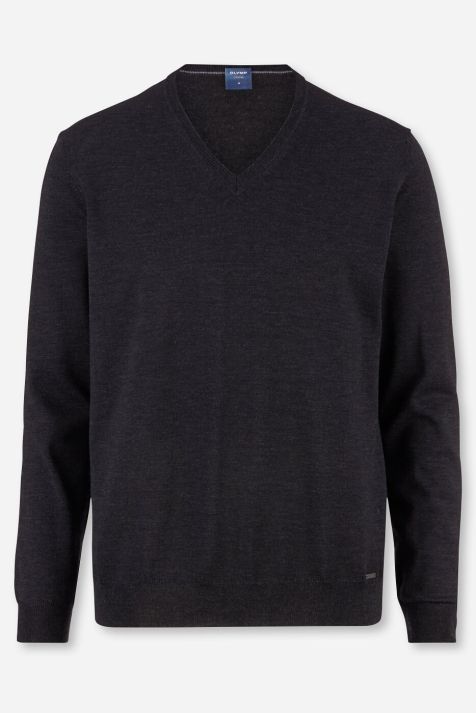 Maglia Uomo Olymp Collo v Classic Tinta unita 100% lana