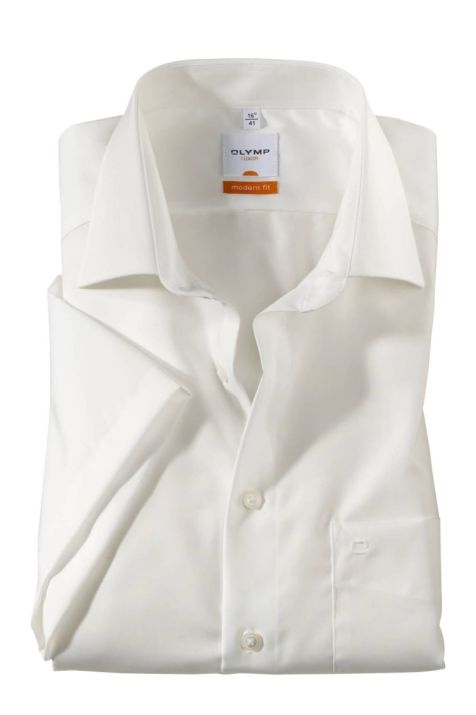 Camicia Uomo Olymp Classic No Stiro Tinta unita collo Italiano Manica corta