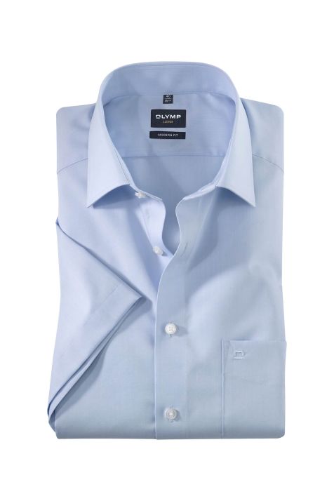 Camicia Uomo Olymp Classic Tinta unita collo Francese Manica corta