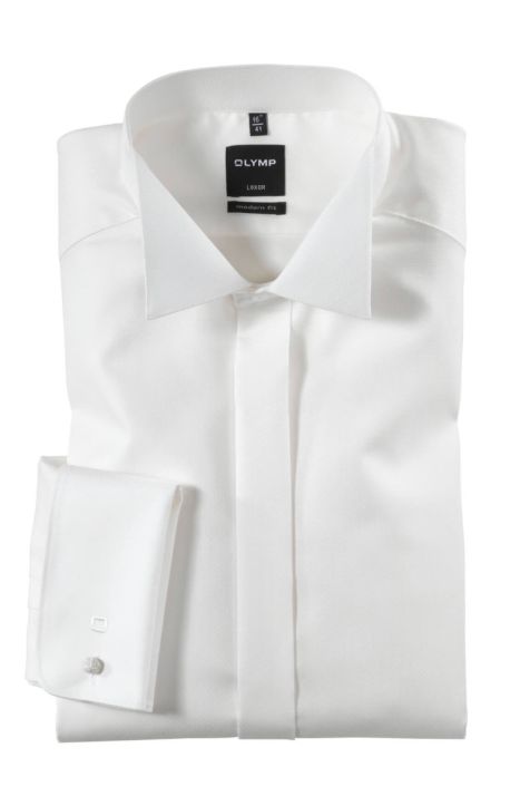 Camicia Uomo Olymp Classic No Stiro Tinta unita collo Francese Manica lunga