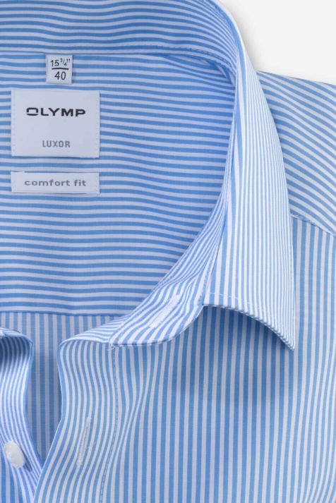 Camicia Uomo Olymp Comfort No Stiro Righe collo Italiano Manica lunga